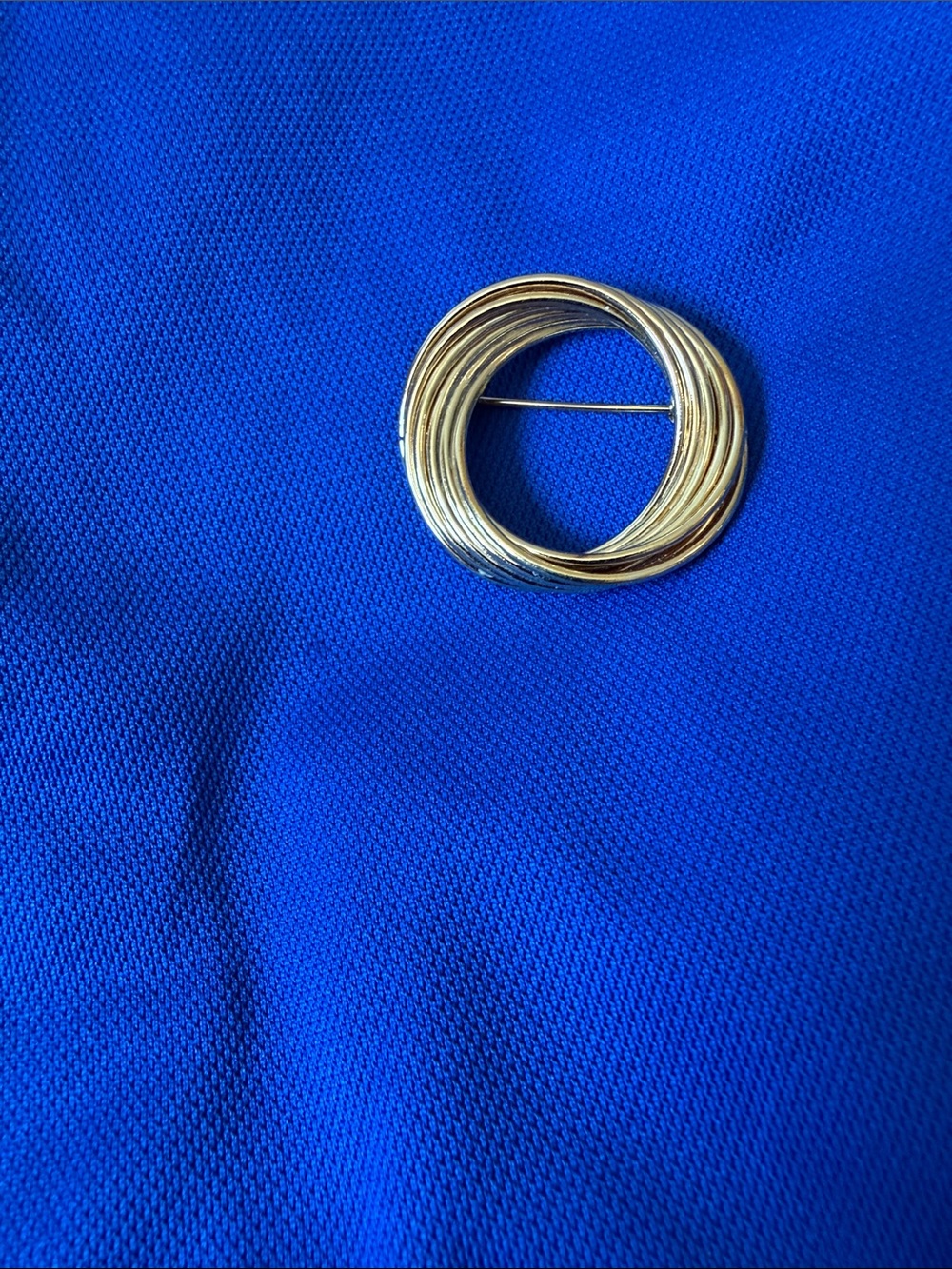 Gold-Tone Circular Multi-Ring Brooch